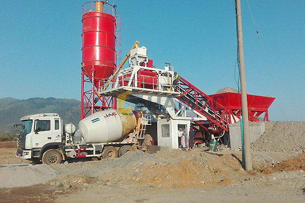 YHZS50 Mobile Concrete Batching Plant in Myanmar